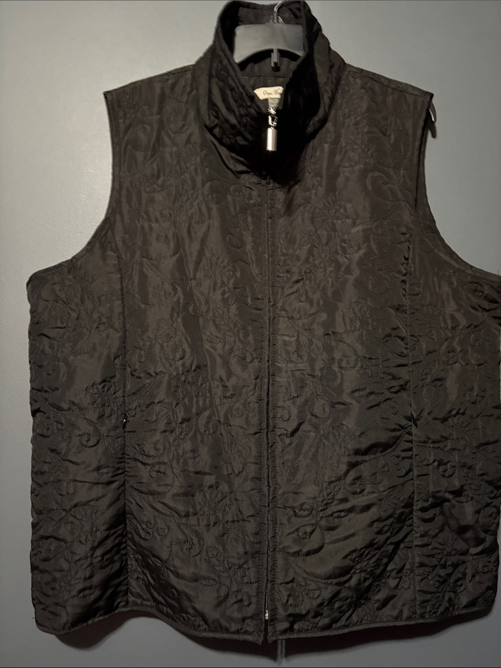 Quilted Black Vest 2X